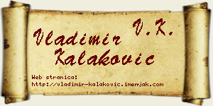 Vladimir Kalaković vizit kartica